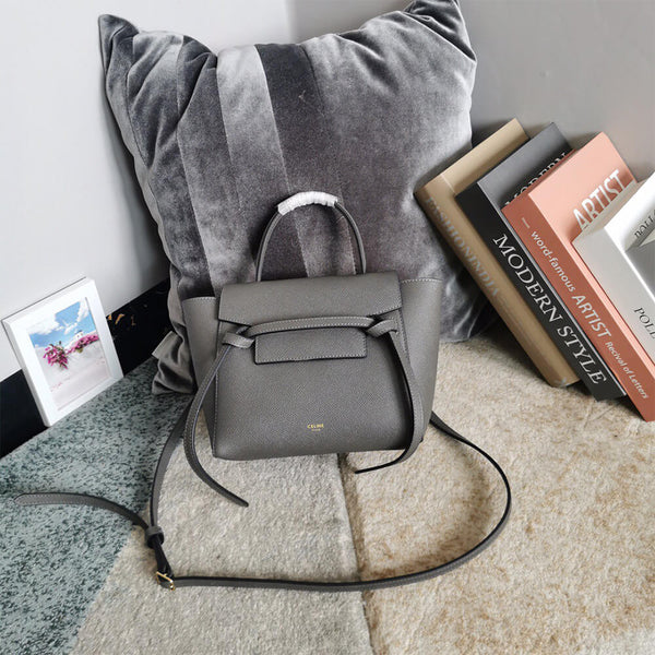 CELINE Grey Grained Nano Belt Bag