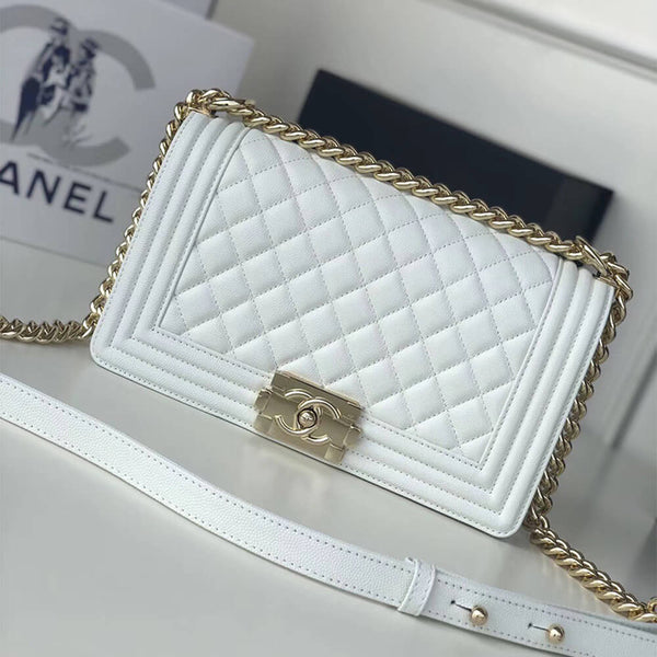 Boy Chanel Bags In white