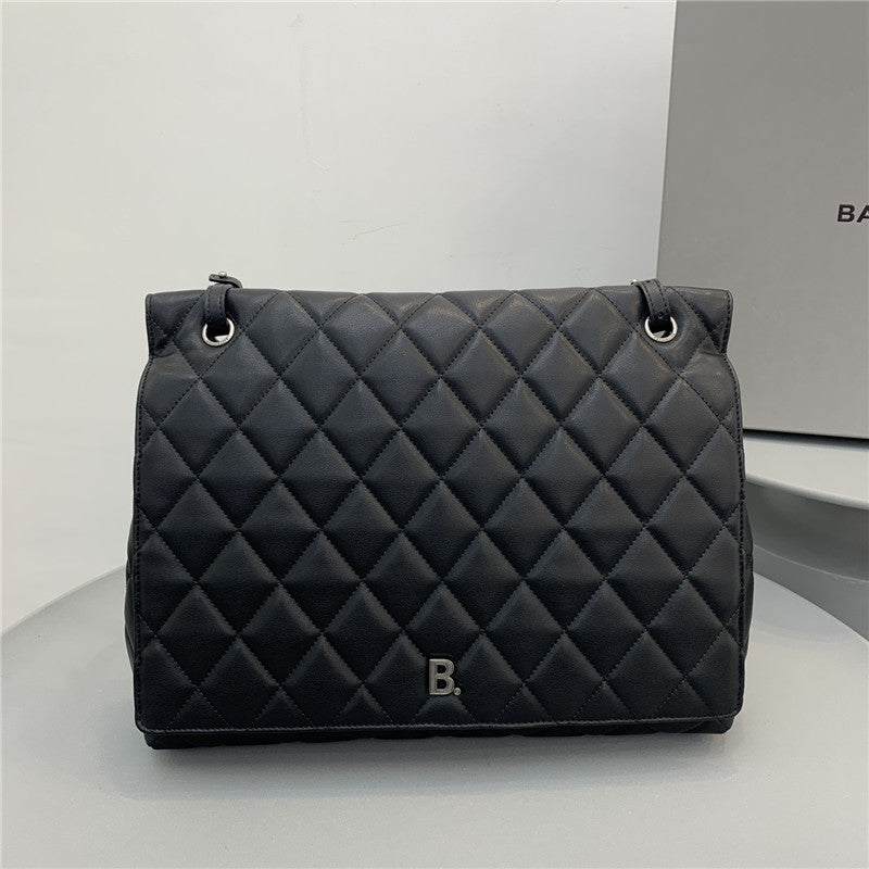 Balenciaga B Logo Quilted Shoulder Bag