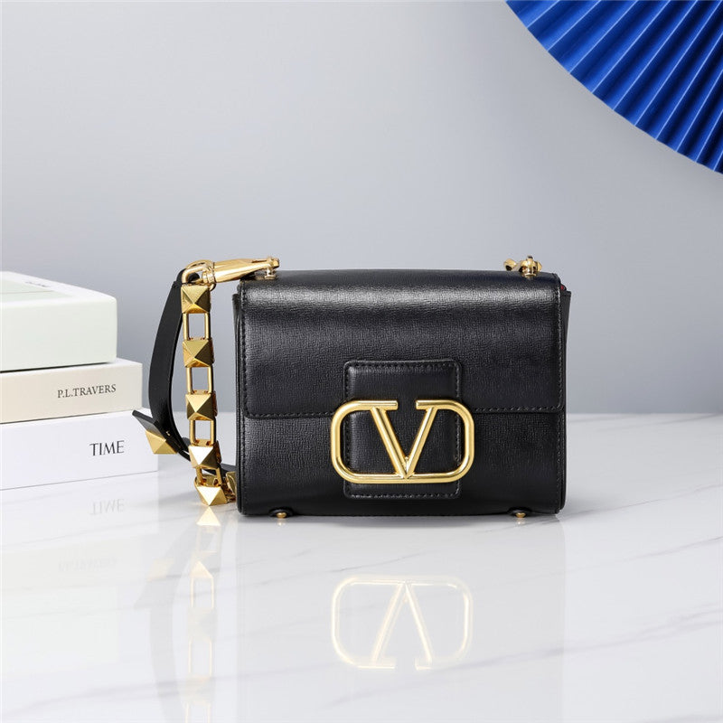 Valentino Garavani Stud Sign Leather Shoulder Bag