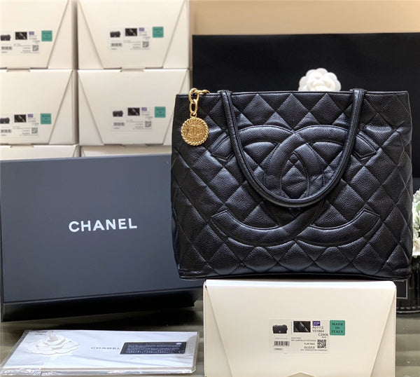 CHANEL Medallion Tote Caviar Skin Bag by Pochettebag - Affordable Luxury Bags