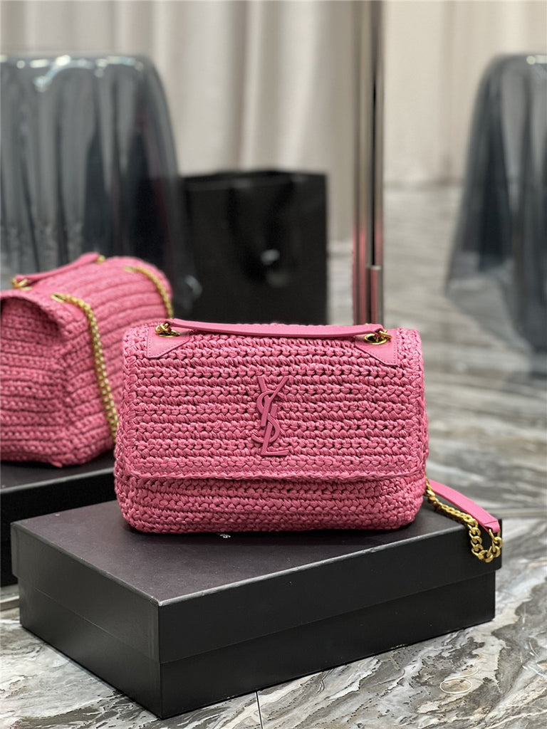 YSL Medium Niki Raffia Bag