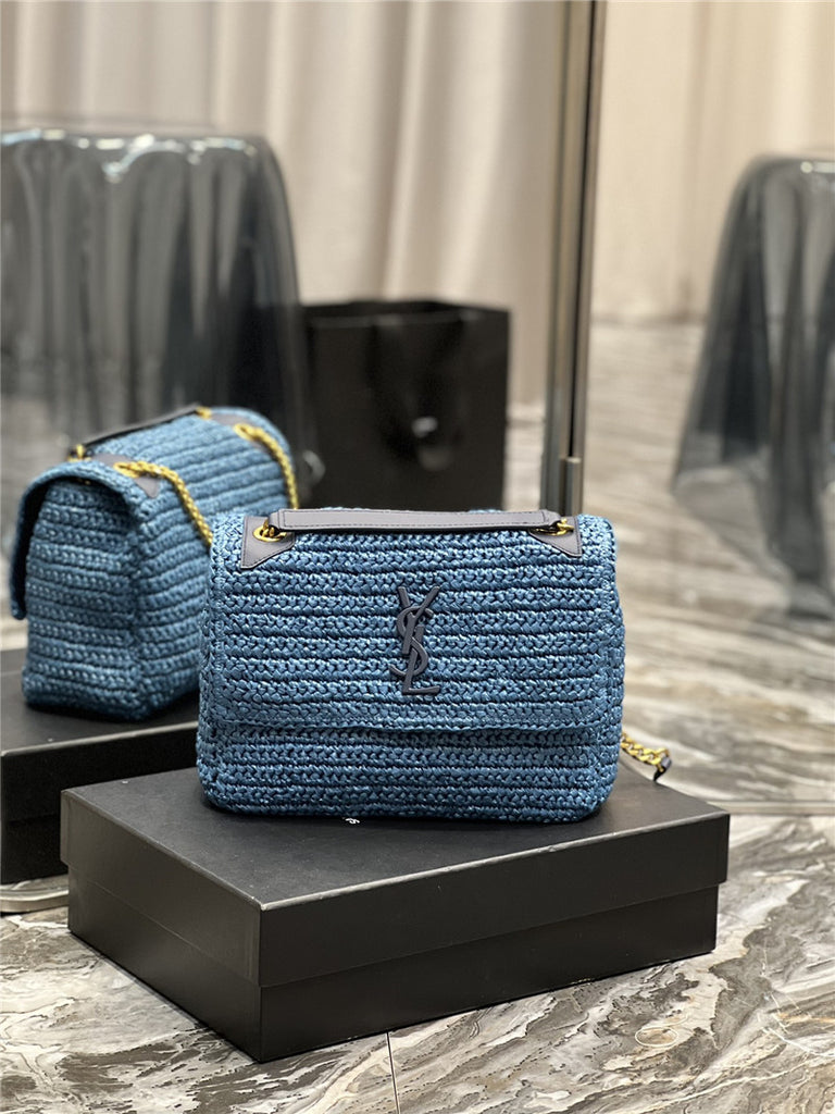 YSL Medium Niki Raffia Small Bag | Affordable Luxury Bags at Pochettebag