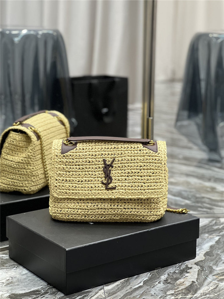 YSL Medium Niki Raffia Bag