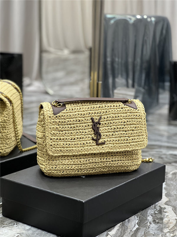 YSL Medium Niki Raffia Small Bag | Affordable Luxury Bags at Pochettebag