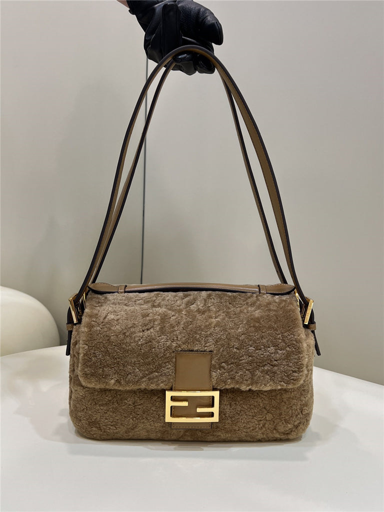 Fendi Shearling Baguette Multi Bag by Pochettebag - Affordable Luxury Bags