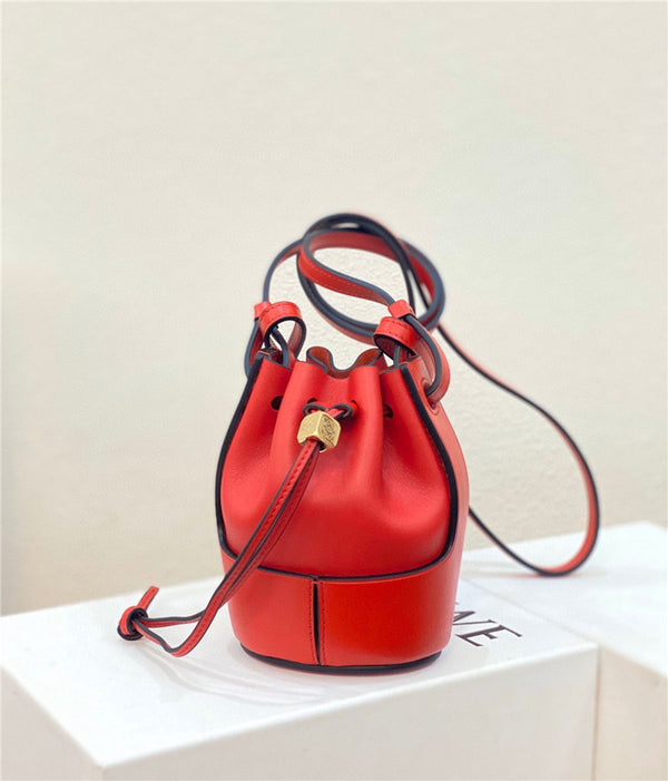 Loewe Red Mini Leather Balloon Bag - Affordable Luxury Bags by Pochettebag