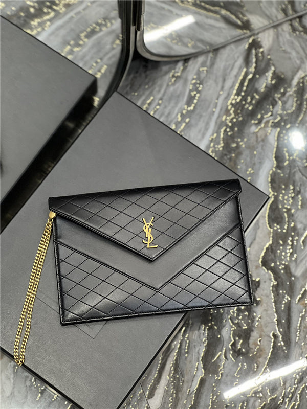 Saint Laurent Gaby Double-Flap Chain Pouch - Chic Affordable Luxury Bags by Pochettebag