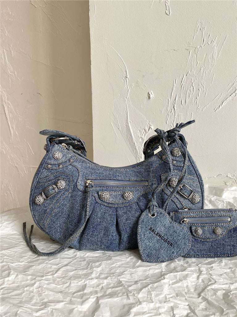 Balenciaga Le Cagole Denim Shoulder Bag