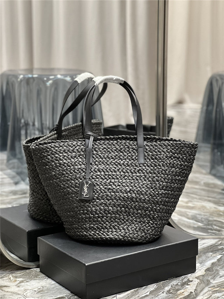 YSL Panier Raffia Tote Bag