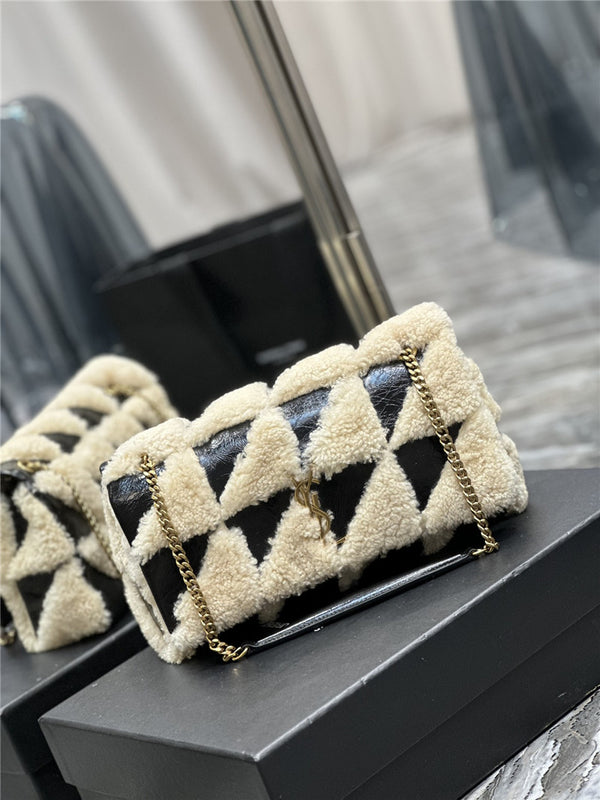 Saint Laurent Jamie Medium Suede And Shearling Shoulder Bag by Pochettebag | Affordable Luxury bag