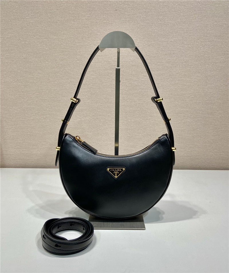 Prada Arqué Leather Shoulder Bag by Pochettebag