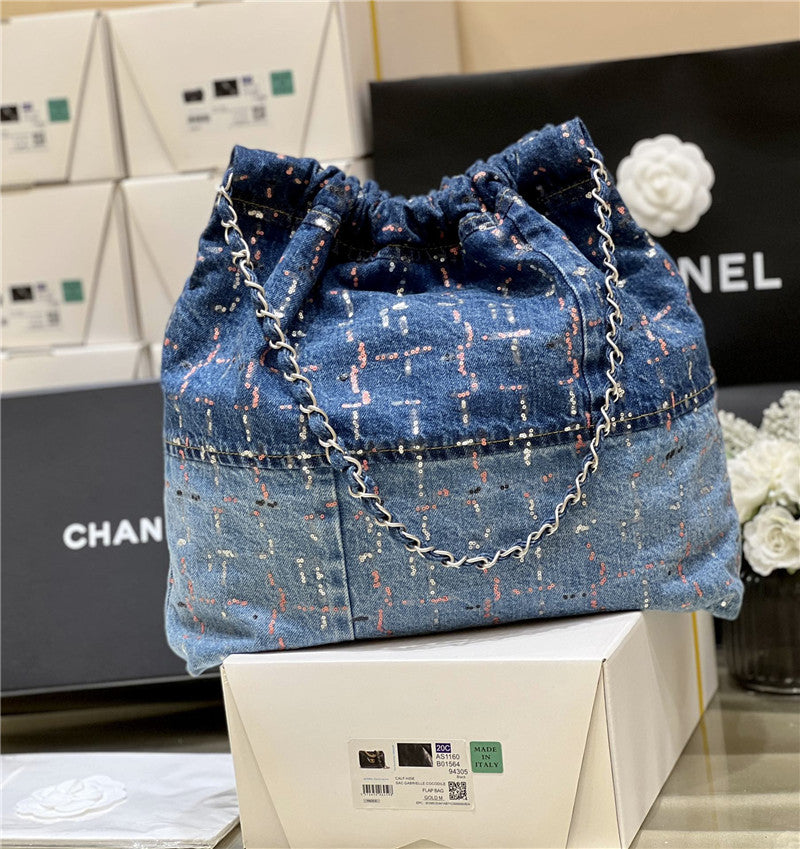 Chanel 22 Denim Bag in Blue