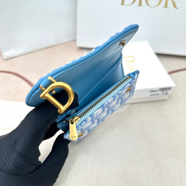 Christian Dior Saddle Flap Card Holder