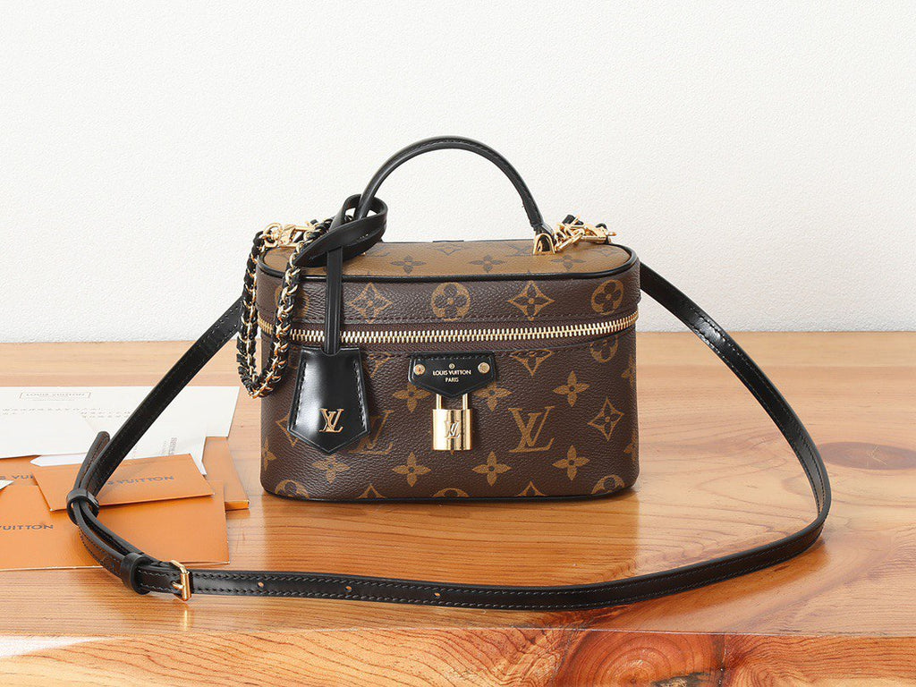 Louis Vuitton Vanity Pm Shoulder Bag Leather Brown