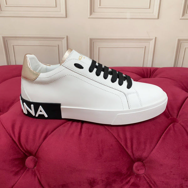 Dolce&Gabbana Portofino Vintage White Leather Sneakers