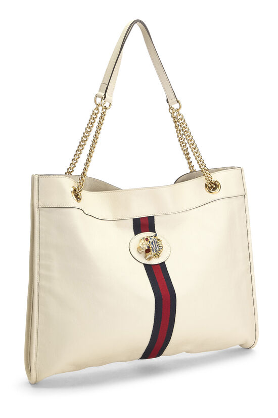 Gucci White Leather Web Rajah Tote bag - AAA Bags at Pochettebag